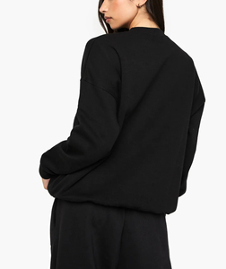 Sudadera con Capucha de Algodón 100% Pesado de 480 g/m², Color Negro Sólido, Anti-Pilling, Anti-Arrugas, Estilo Urbano, Bordado 3D, OEM/ODM - Product Image 5