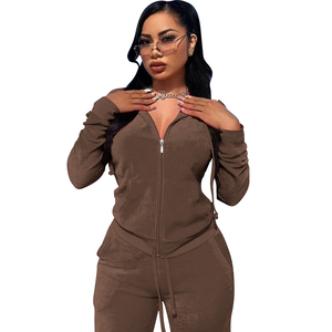 New Autumn Winter <b>Velour</b> <b>Tracksuit</b> for <b>Women</b> Long Sleeve Solid Color Hoodies Jogging Suit Two Piece Pants Set 2025 - Product Image 3