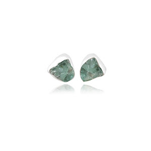 925 <b>Sterling</b> <b>Silver</b> Aquamarine Collet Set Gold Plated Birthstone Crystal <b>Stud</b> Earrings Natural Gemstone <b>Studs</b> Emerald Main Stone - Product Image 1