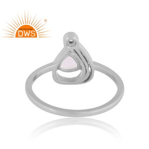 Venta caliente plata esterlina natural Cz y Arco Iris Luna piedra apilable anillo personalizado joyería fabricante - Product Image 4