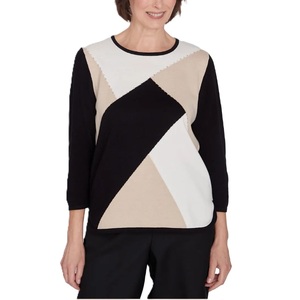 Suéteres de Punto para Mujer, Casuales, de Invierno, Manga Larga, 100% Acrílico, Transpirables, Cómodos y Elegantes, con Bloques de Color - Product Image 5