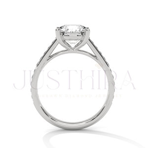 Bague en argent 925 de haute qualité avec diamant Moissanite VVS taille ronde et placage or blanc pour femme, idéale pour mariage et fiançailles - Product Image 4