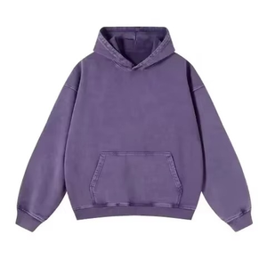 <b>Vintage</b> Men's 340g 100% Cotton Eco-Friendly Breathable Windproof Winter <b>Sweatshirt</b> Hood Washed Style Solid Cross-Border Uniform - Product Image 4