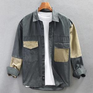 Camisa de Trabajo Retro de Manga Larga para Hombre, Estilo Casual, Resistente, con Parches, Diseño Elegante y Ajustado - Product Image 4