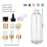 Bouteille cosmétique en plastique PET 100 ml avec sérigraphie, bouchon/pompe/pulvérisateur, emballage personnalisé, vente en gros, fourniture sur mesure de qualité alimentaire