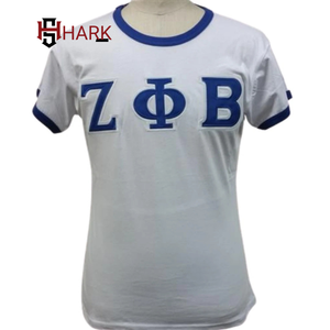 Sorority เสื้อยืดคอกลมลำลองแท็กซ์ twill Zeta phi Beta แขนเสื้อลายปกติผู้ผลิตเสื้อผ้าทั้งเก้า - Product Image 4