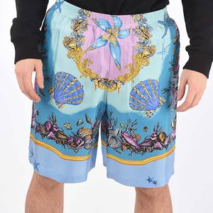 Pantalones cortos cómodos de cintura elástica para hombre, ropa deportiva ligera con estampado de sublimación, patrón sólido de satén de seda - Product Image 6