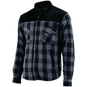 Chemise en flanelle personnalisée pour moto et course automobile avec fermeture éclair sur le devant et bouton col montant équipement de motard de sécurité pour moto - Product Image 2