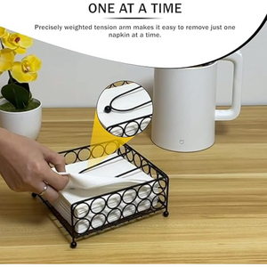Modern Lattice Metal Napkin Tissue Holder for Kitchen Dining Table <b>Weighted</b> <b>Arm</b> Tissue Basket Wholesale Supplies - Product Image 3