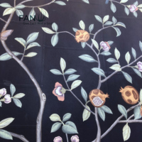 Papier peint peint à la main et brodé Pearl Chinese Tapiz Pared Flowers Wallpaper pour les murs de la maison