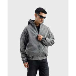 Chaqueta de mezclilla lavada para hombre, estilo cortavientos, ropa exterior cómoda - Product Image 1