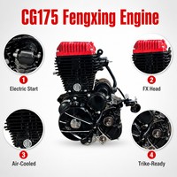 Ensemble moteur CG175 175cc 4 temps, CDI électrique, refroidissement par air, pour tricycle, scooter, neuf, OEM, vente en gros