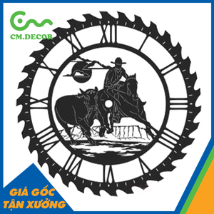 Grande horloge murale à quartz TDH011 pour bureau, décorative, simple face, avec motif paysager, design Art déco moderne, décoration intérieure - Product Image 1