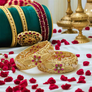 INDIAN JEWELLERY TRADITIONAL and FASHIONABLE ANTIQUE COPPER GOLD PLATED BANGLES and WOMEN WEDDING BANGLES WOMEN and <b>GIRLS</b> - Product Image 1