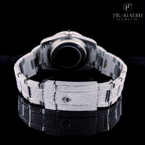 PJ statement นาฬิกาเพชรมอยส์ซอไนท์สำหรับผู้ชายหน้าปัดใหญ่แบบอัตโนมัติสไตล์ฮิปฮอปโชว์หน้าอกทำจากสแตนเลส - Product Image 4