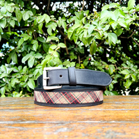 Hochwertiger passender Gürtel aus Wasserbüffelleder mit quadratischer Dornschließe, beidseitiger Naht, 35 mm breit, Unisex, formell, langlebig, einfarbig