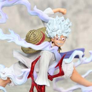Figurine en résine One Piece Luffy Gear 5 de 30 cm, jouet militaire pour collection et décoration intérieure, avec Sanji et Ace, livrée avec boîte - Product Image 2