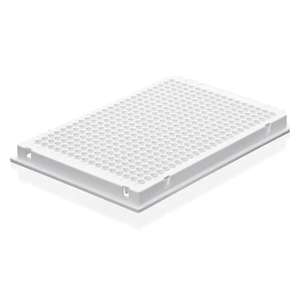 Marque 384 bien PCR plaque jupe profil bas coupe coin blanc P24 A24 plastique PC médical chimique laboratoire consommables OEM personnalisé - Product Image 1