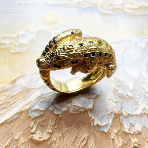 Bague Crocodile Doré Argenté, Cadeau Idéal - Product Image 4