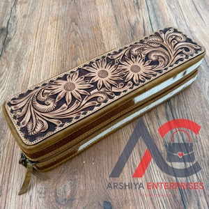 Estuche de viaje para rizador de cuero resistente al calor de cuero de vaca, organizador perfecto para herramientas para el cabello - Product Image 1