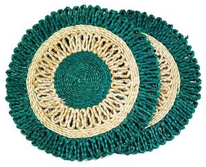 Multicolor Braided Jute <b>Round</b> <b>Placemat</b> for Weddings Parties New Year Bedside Use Durable Mats & Pads - Product Image 6