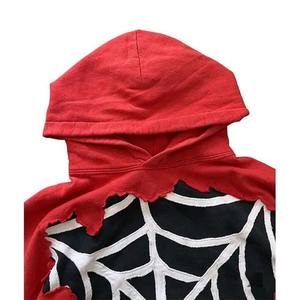 Vente en gros sweats à capuche surdimensionnés poids lourd 500 g/m² pour hommes Boxy Drop Shoulder Vintage recadrée lavé fermeture éclair sweat à capuche blanc - Product Image 6