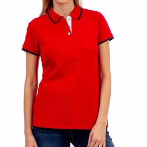 Polo de mujer con logotipo personalizado, precio al por mayor hecho en fábrica, con colores personalizados, tamaño y logotipo, Polo de mujer con el mejor diseño - Product Image 1