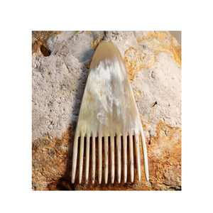 Peigne rond naturel pour coiffer les cheveux fabriqué à partir de véritable peigne en corne de buffle conception simple petite taille - Product Image 3