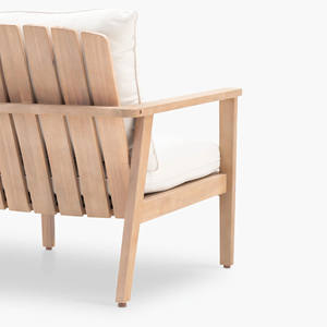 Ensemble de canapé de salle à manger d'extérieur moderne en teck naturel avec coussins magnifiquement conçus meubles de patio pour hôtels maisons-Iselle - Product Image 3