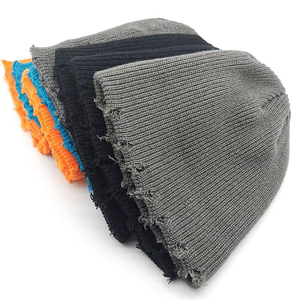 Gorro holgado desgastado de alta calidad, gorro de punto para esquí, gorro de calavera cálido, gorro de invierno con borde roto, gorro de invierno, gorro frío - Product Image 5