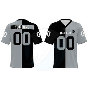 Vente en ligne de vêtements de sport de football américain respirants à manches courtes de grande taille avec couleur contrastée - Product Image 2