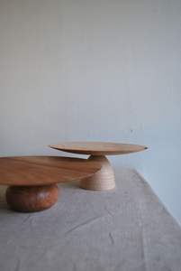 Break ถาดไม้อาคาเซียแบบเท้าสูงทำจากไม้อะคาเซียแท่นวางเค้กสำหรับเสิร์ฟเค้กและผลไม้ - Product Image 4