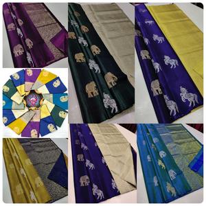 Sari de seda suave Banarasi indio con Zari tejido hermosa blusa piezas traje de desgaste tradicional precio al por mayor - Product Image 4