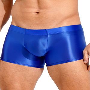 Calzoncillos bóxer XL hechos a medida para hombre, ropa interior lisa de color sólido en tela de nailon Spandex transpirable con logotipo personalizado - Product Image 6