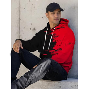 100% coton hommes surdimensionné Hip Hop pull à capuche 3D imprimé à manches longues élégant sublimé vêtements avec technique de teinture - Product Image 3