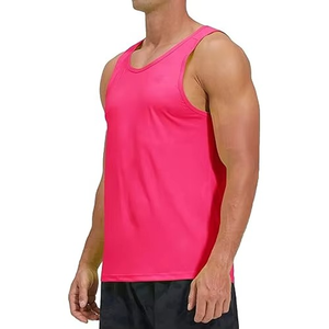 Oversized Sleeveless Knitted Fitness Sports Gym Tank Top for Men Custom Logo Silk <b>Screen</b> Printed Cotton/<b>Bamboo</b> Fiber Breathable - Product Image 4