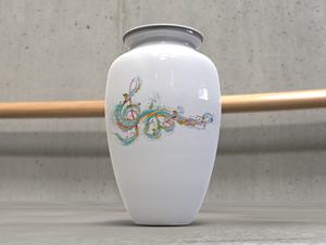 Urna de cremación con hendidura de música de ébano y marfil para adultos de aluminio para cenizas humanas bolsa de terciopelo libre L MAX B EXPORTS - Product Image 3