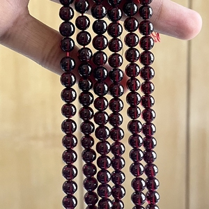 Granate rojo, cuentas redondas lisas de 6mm, piedras preciosas naturales, hebra de 16 pulgadas, buena calidad para la fabricación de joyas - Product Image 4