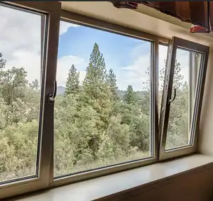 Finestre a battente di uragano di isolamento termico della finestra di vetro di alluminio di vetro di doppio strato del fornitore all'ingrosso