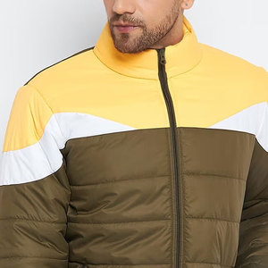 ขายตรงจากโรงงาน บริการ OEM เสื้อแจ็คเก็ตผู้ชายสีตัดต่อสำหรับฤดูใบไม้ร่วง ทรงปกติ กันน้ำ คอตั้ง โลโก้ด้านหน้า - Product Image 6
