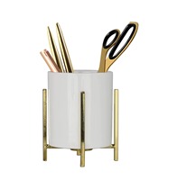 Organisateur de bureau moderne en métal personnalisable et durable, porte-stylos avec une élégance simple pour les espaces de travail minimalistes