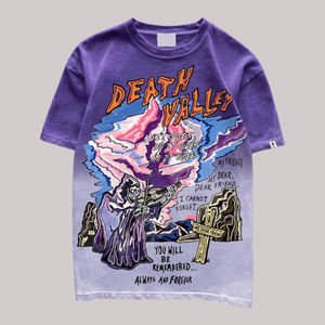 เสื้อยืดแขนสั้นสำหรับผู้ชายเสื้อพิมพ์ลายสกรีนกราฟิกขนาดใหญ่เสื้อคอกลม100% หนักผ้าฝ้ายออกแบบได้ตามต้องการ - Product Image 1