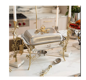 Patrón floral Mesa de comedor de lujo Plato de frotamiento adornado Colgante Acero inoxidable Vintage Sostenible al por mayor - Product Image 2