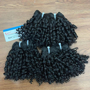 Precio de fábrica Pixie Curly Weft Extensiones de cabello Cabello humano vietnamita Pixie Curl Hair Bundles - Product Image 1