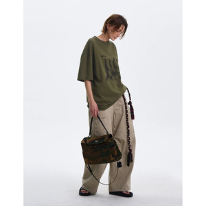 T-shirts imprimés en coton biologique 100% pour femmes impression numérique respirant poids lourd surdimensionné goutte épaule Logo décoration - Product Image 5