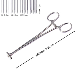 Pince à septum pince outil avec 14G 16G 18G 20G aiguilles pour nez oreille corps Piercing Kit de chirurgie ciseaux chirurgicaux - Product Image 2