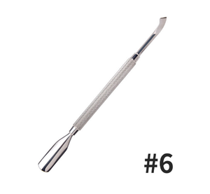 Outil de technicien d'ongles de qualité supérieure poussoir à cuticules tondeuse en acier inoxydable couleur argent double extrémité nettoyant pour vernis à ongles dissolvant - Product Image 1