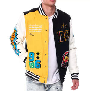 Vestes en laine de haute qualité avec patchs brodés et logos personnalisés Blousons bombardiers de baseball pour hommes et veste de baseball pour hommes - Product Image 3