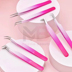 Nouveauté : Pinces à épiler pour extensions de cils personnalisées, droites, courbées, volume, ensemble de pinces à épiler pour cils, pinces à épiler à pointe en fibre - Product Image 3