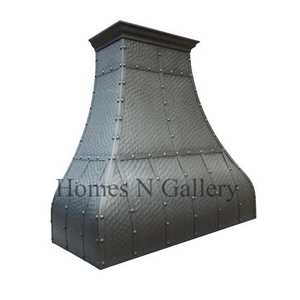 Hotte murale de cuisine en cuivre pur martelé, personnalisée, au fini traditionnel de haute qualité, attrayante, pour foyer - Product Image 5